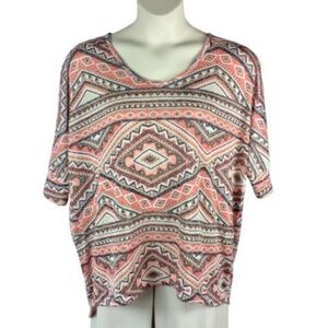 Bongo Plus Knit Top Plus Size 2X, 3X Crochet Lace